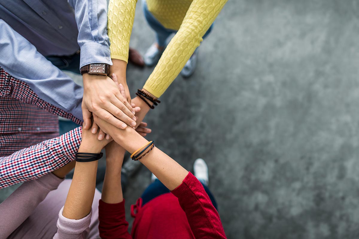 collaborating hands